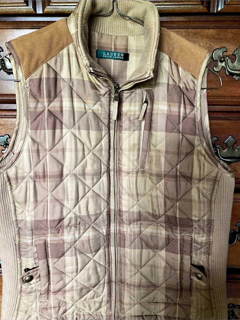 Lauren Ralph Lauren Plaid Quilted Vest